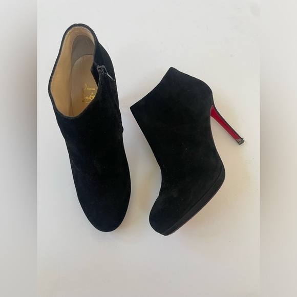 Christian Louboutin Black Suede leather Ankle boots 100mm EU 40 - Picture 3 of 10